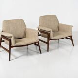 Mid-Century Modern Pair of Armchairs in the style of Gianfranco Frattini, Italy, 1960s