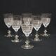 6 Antique Baccarat Crystal Engraved Wine/Port Glasses