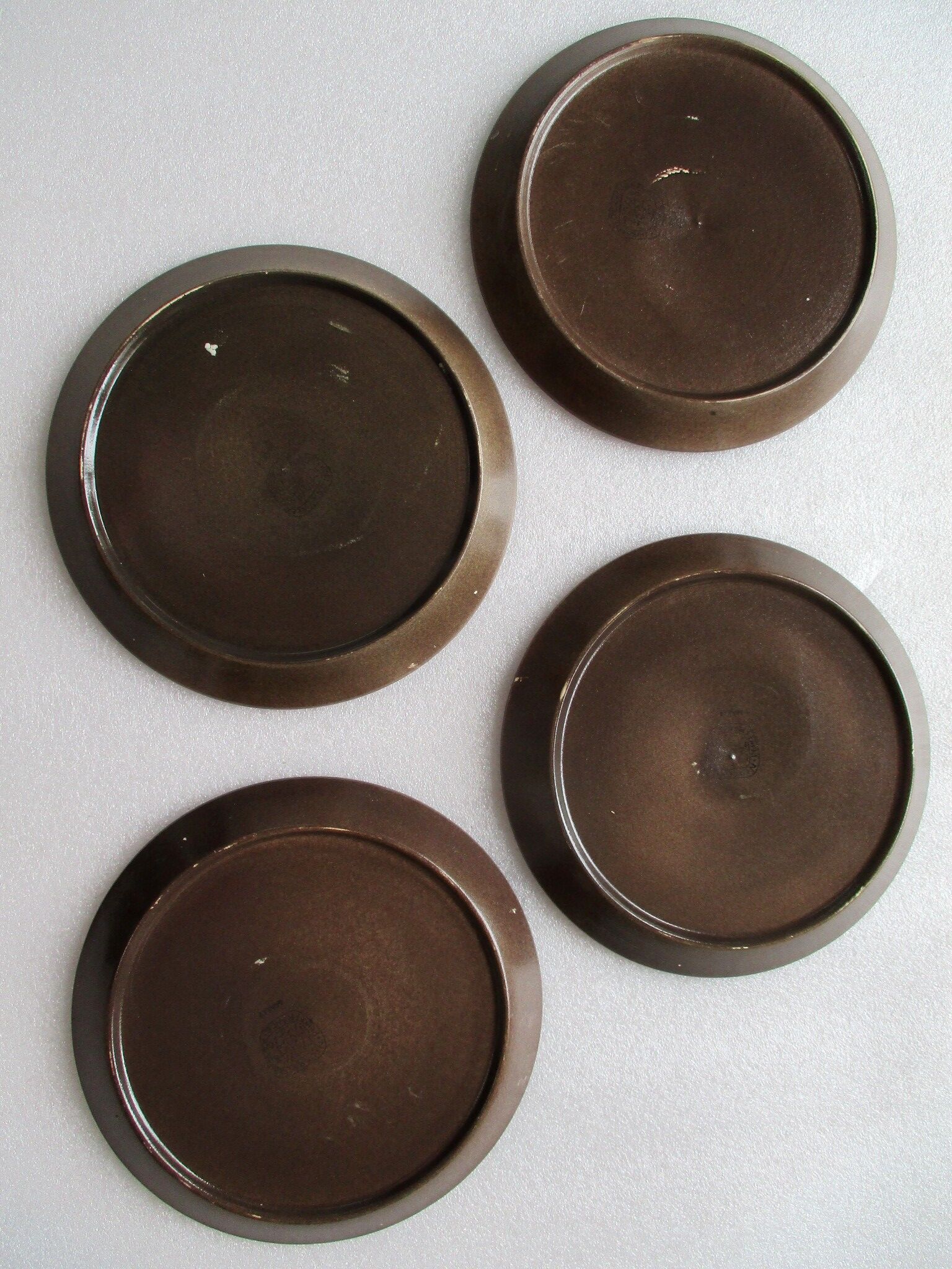 Set of 12 flat plates in niderviller glazed stoneware