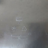 Vintage bar table, black plastic, round table, 70s, Simo, made in Italy