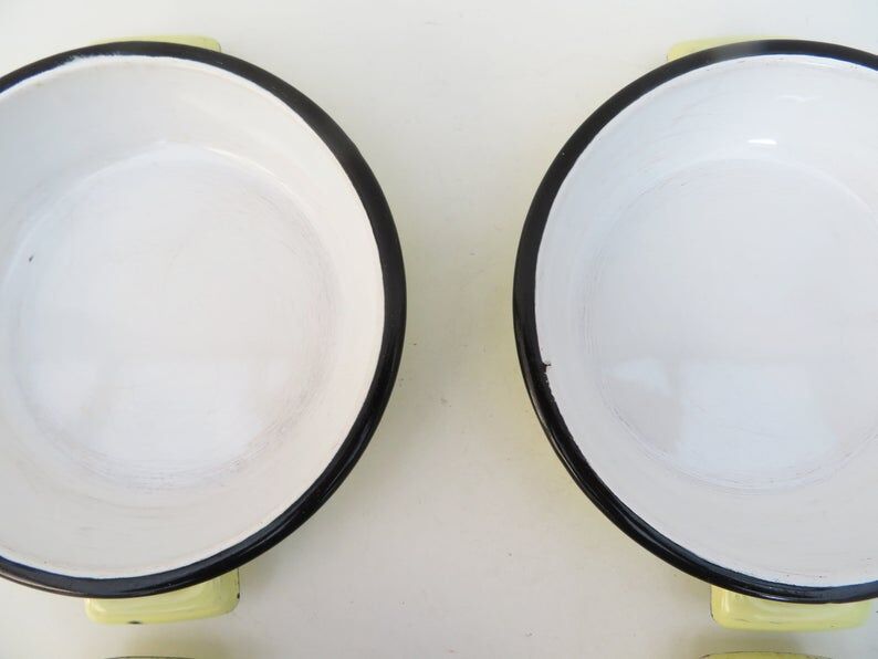 4 vintage enamel bowls