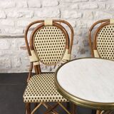 Parisian bistro table and chairs.