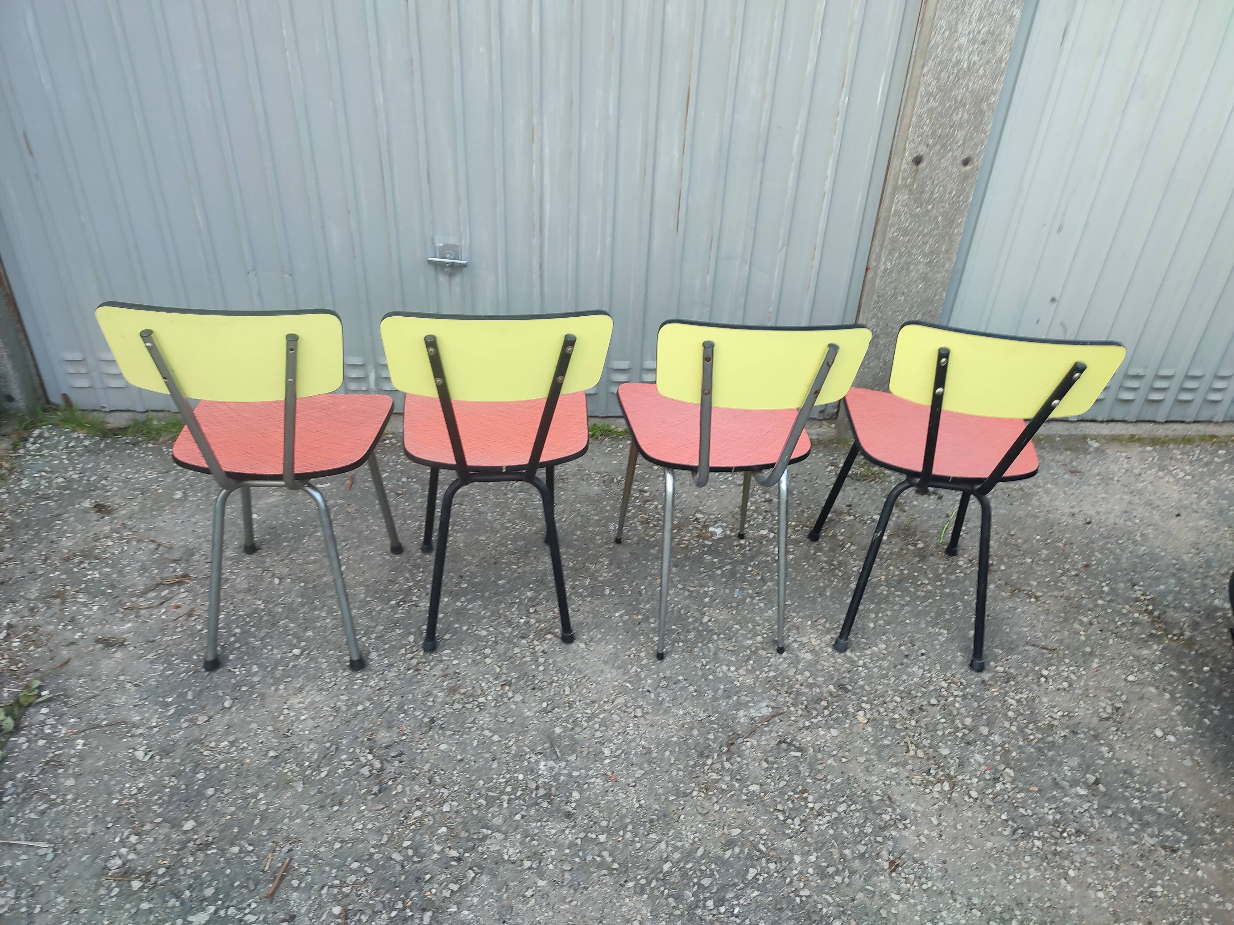 4 chaises formica vintage