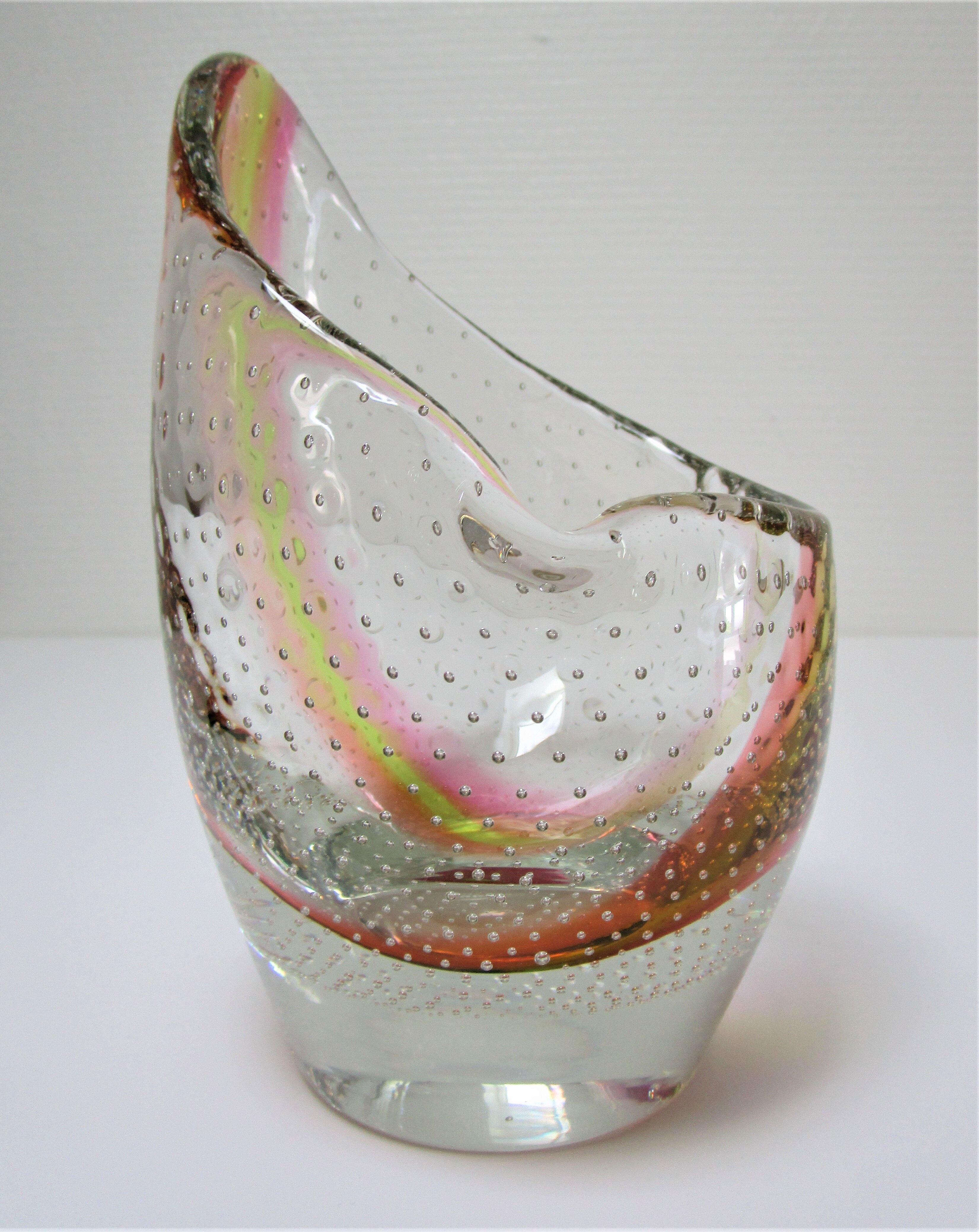 Murano bubble glass vase 70s