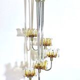 Chrome Murano Glass Chandelier