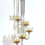 Chrome Murano Glass Chandelier