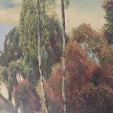 Framed canvas painting