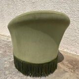 Pair of vintage green toad armchairs