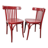 Pair of curved wooden bistro chairs