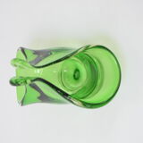 Art Glass Basket by Josef Hospodka for  Chribska Glassworks,1960's.