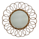 Round rattan mirror from the 1950s France