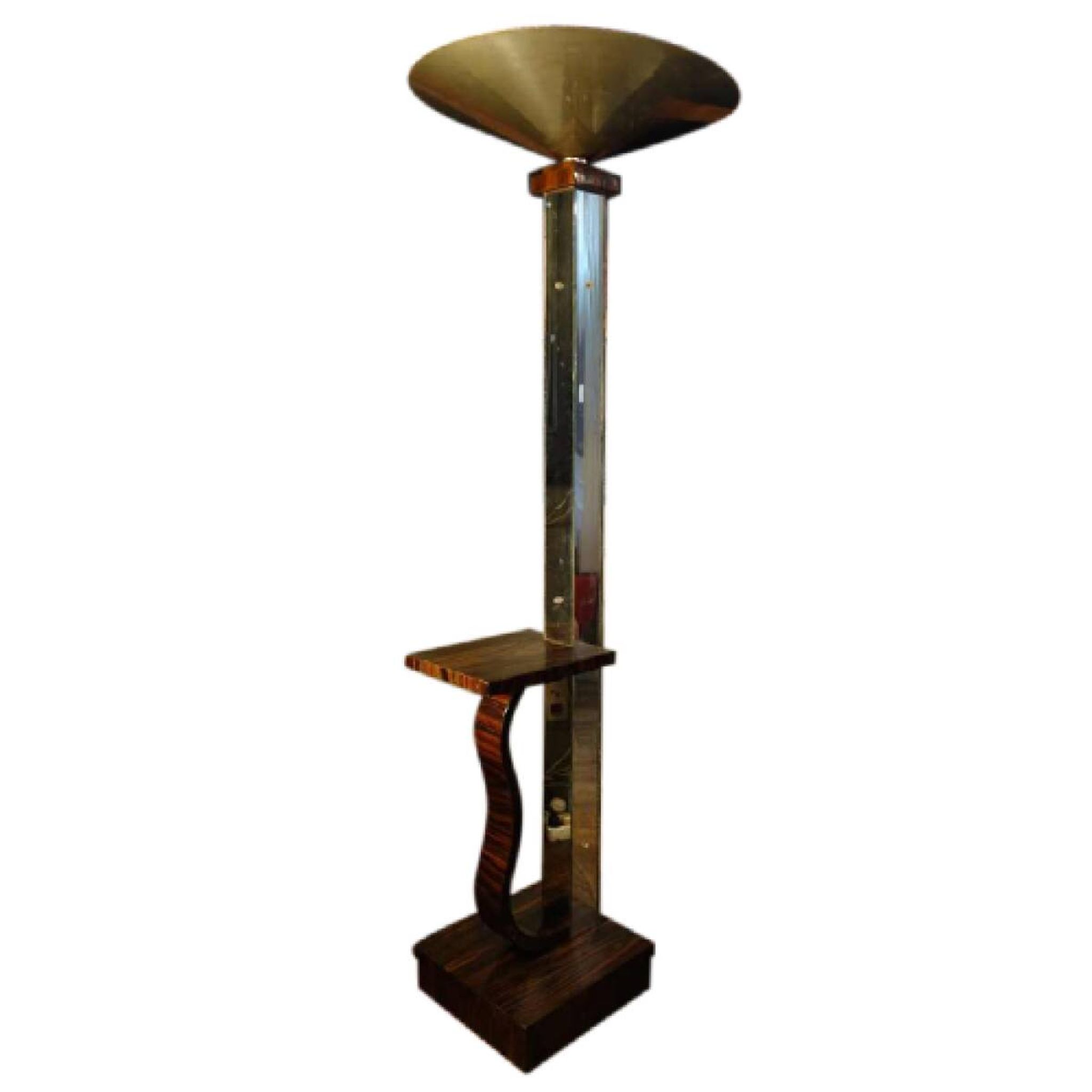 Large Art Deco Macassar Ebony Floor Lamp / Stand, circa 1930