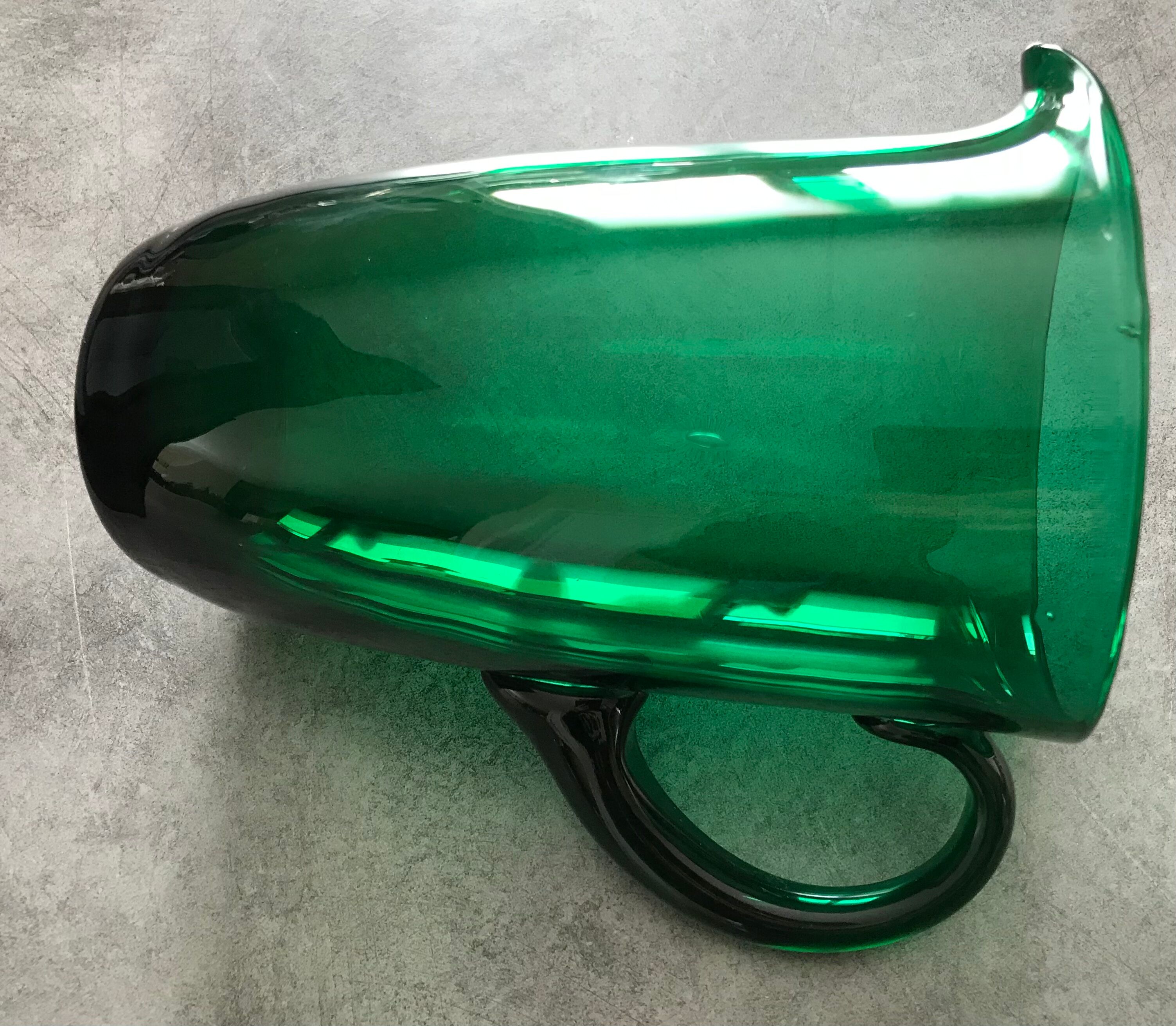 Vintage pichet in verre blown green emerald