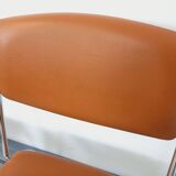 4 vintage sleigh chairs from the 70s, in designer chrome metal