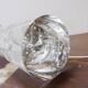 Glass lamp with air bubble pattern, "Daum France" style, circa 1975