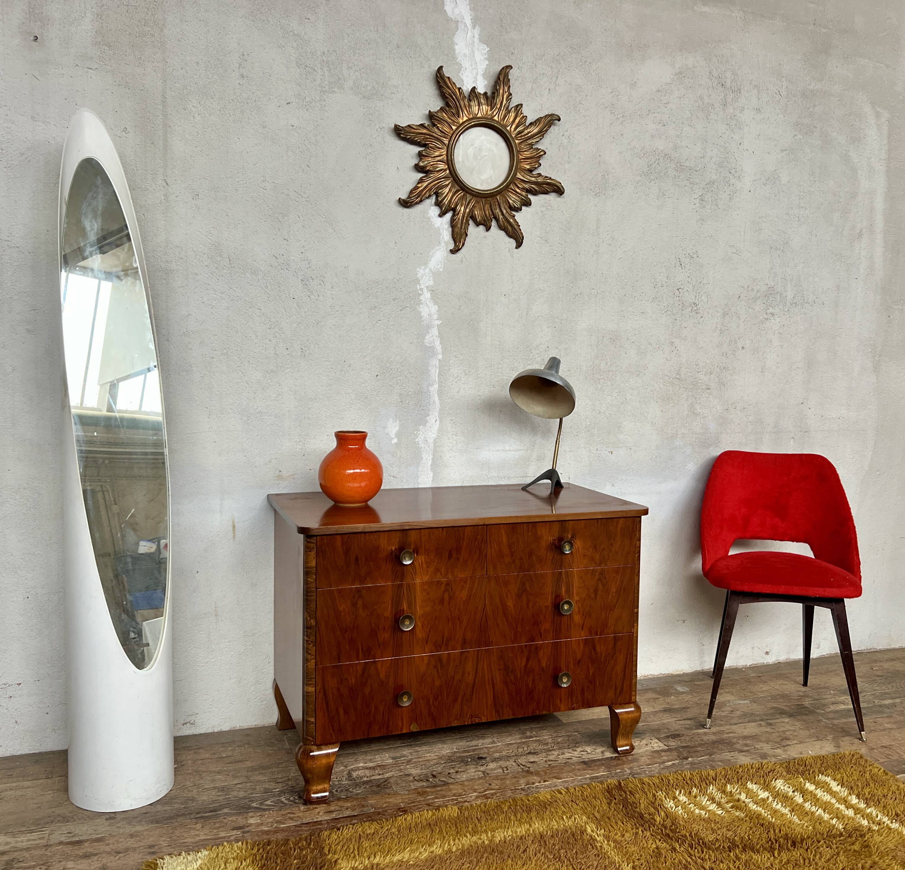 Vintage chest of drawers – amazing walnut veneer