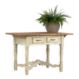 Table ancienne en bois massif blanc (France, vers 1900)