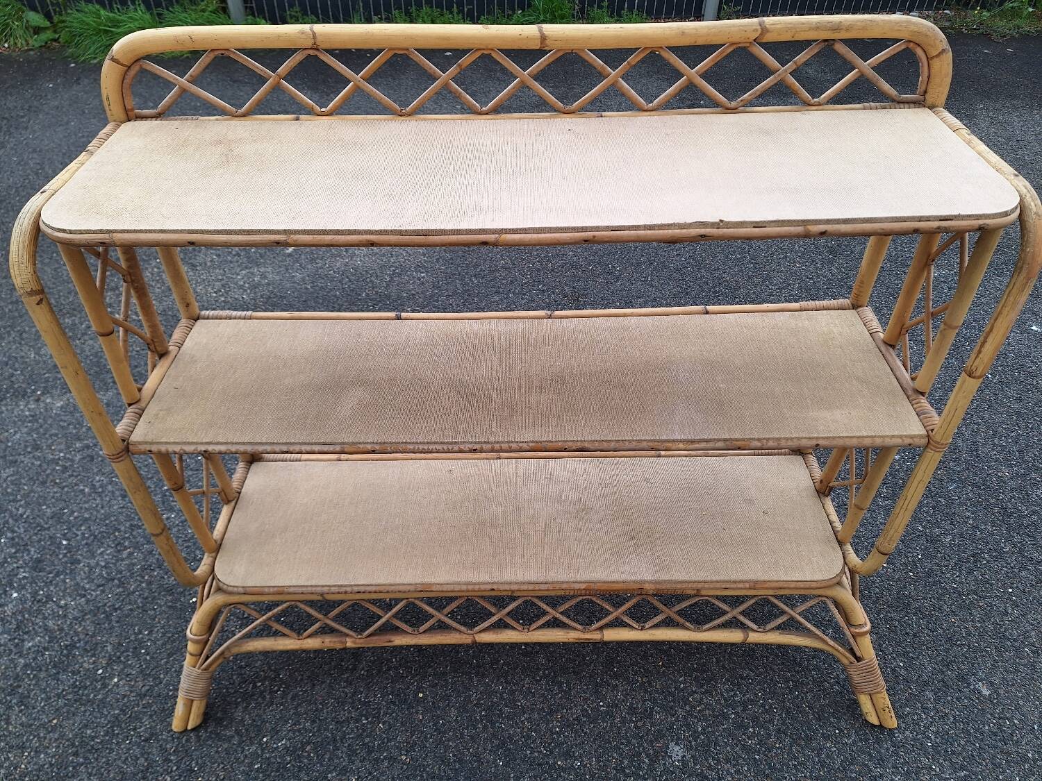 Vintage rattan shelf