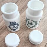 Set of 2 Victorian style opaline apothecary pharmacy jars