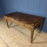 Old decorated wooden kitchen table