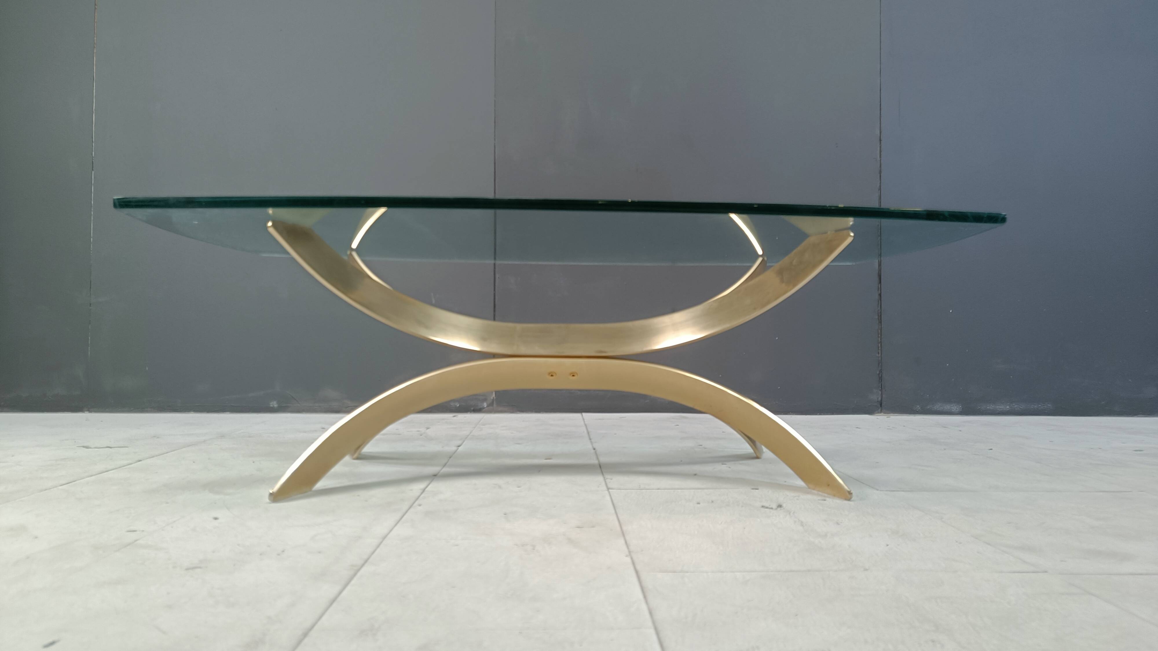 Vintage brass coffee table, 1970s