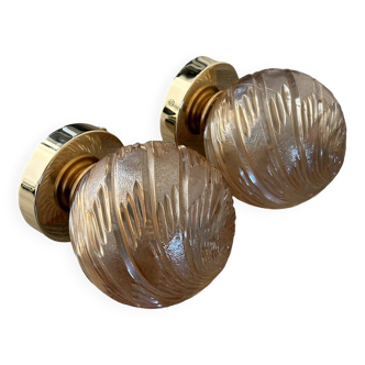 Paire d’appliques murales globes vintage