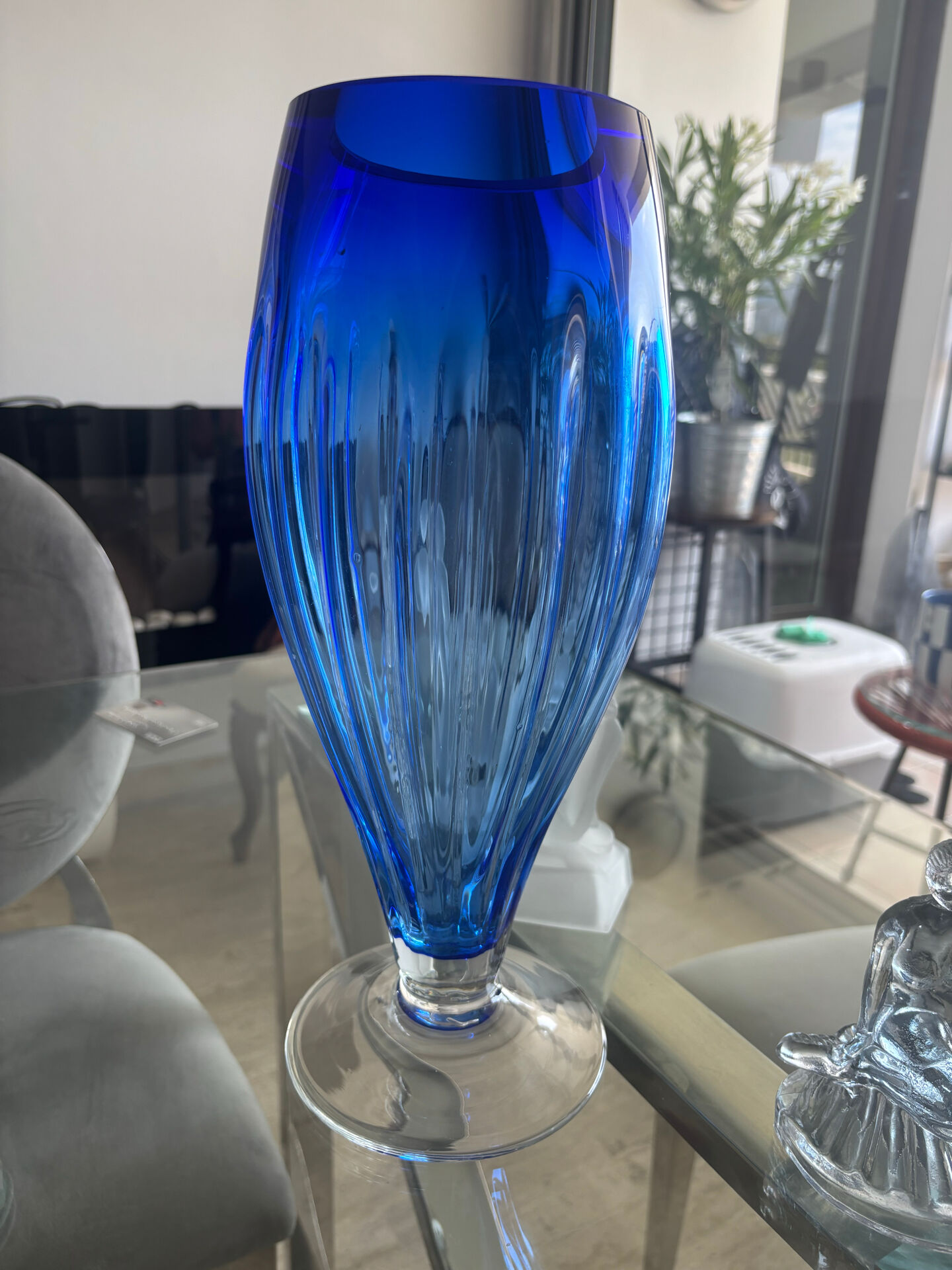 Cobalt blue glass vase – Etruria glassware, 1970s