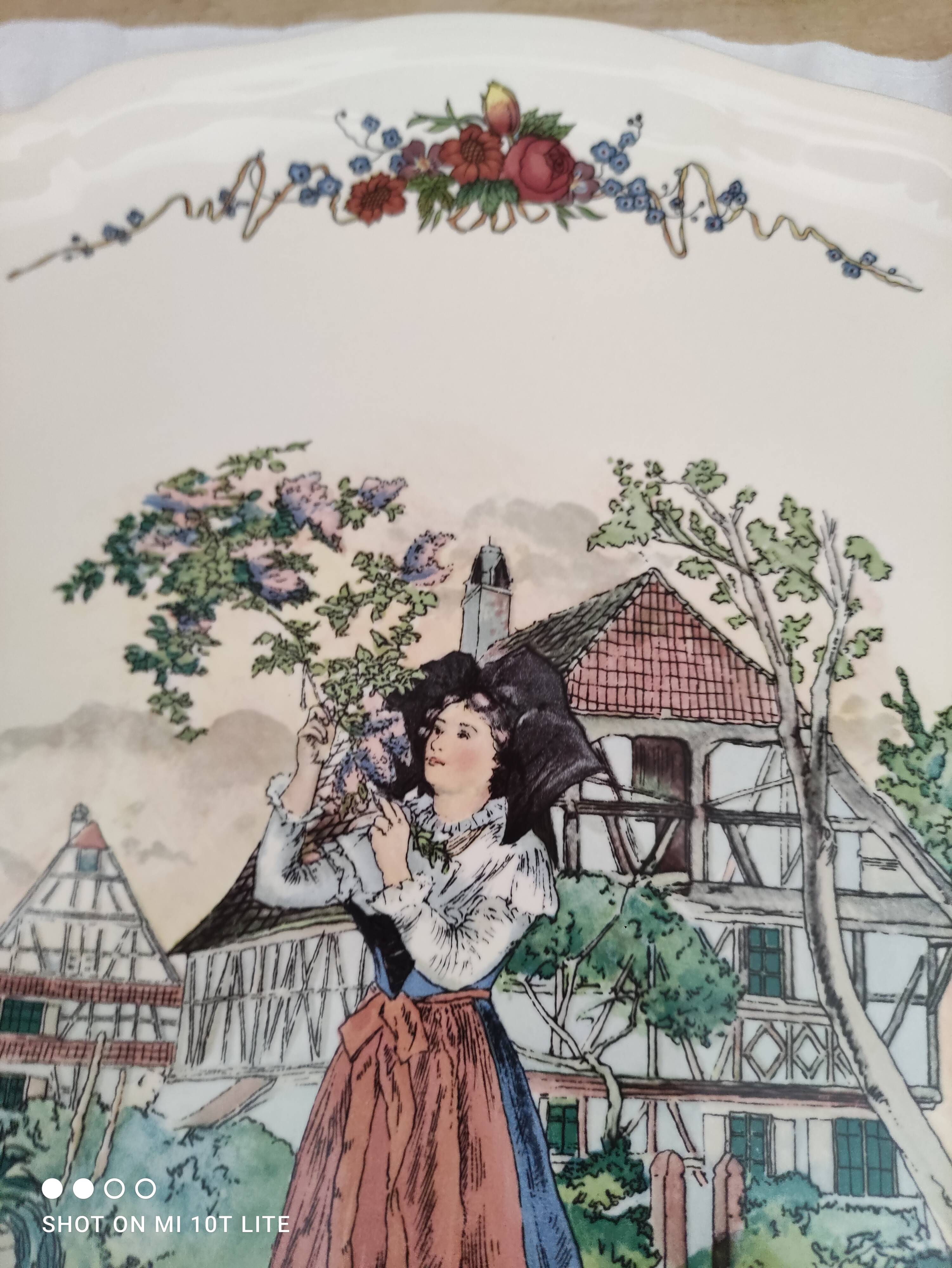 Plat à tarte ou à gâteau Sarreguemines Obernai