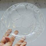 5 Small Transparent Frosted Glass Plates Vintage Floral Decor Kig Indo