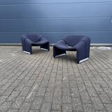 2x Artifort Groovy F598 by Pierre Paulin, Dark Blue, original