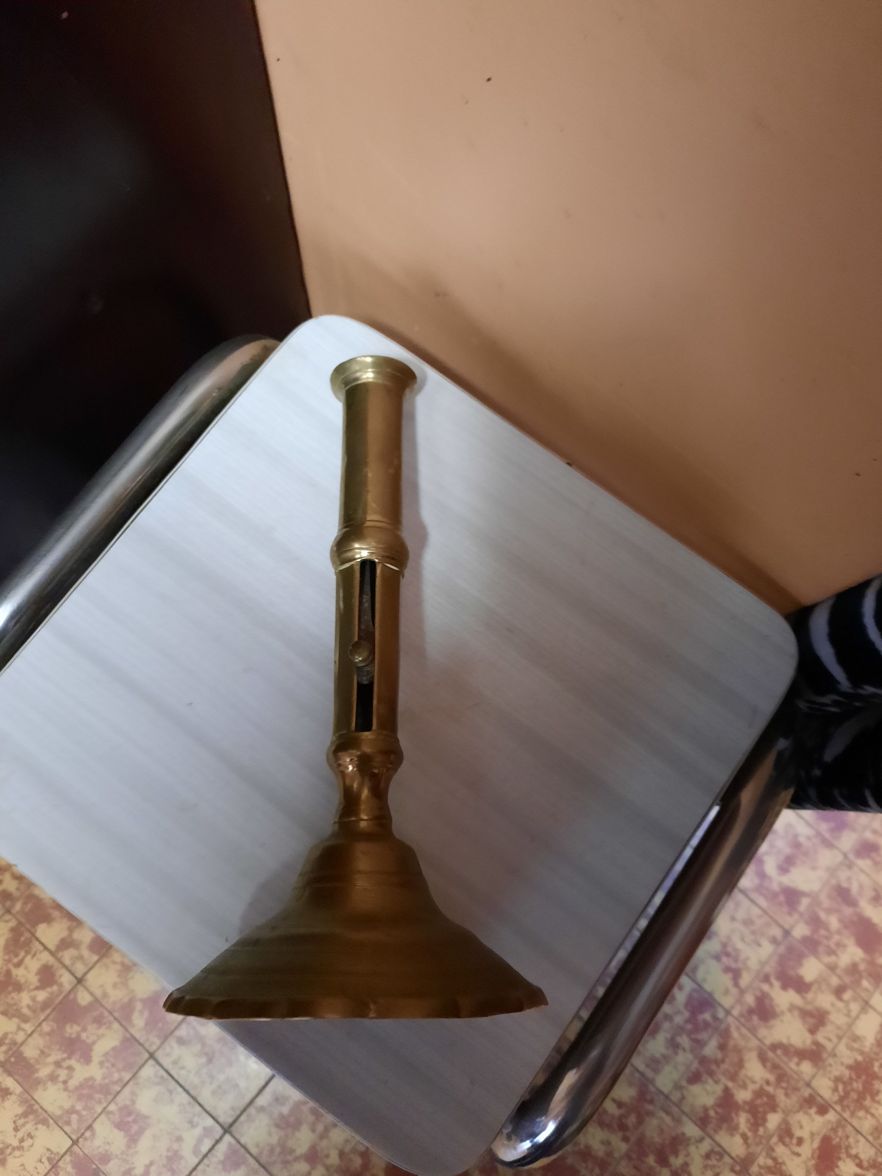 Golden candle holder