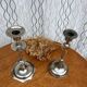 Set of 2 vintage silver candle holders