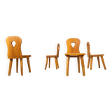 Vintage brutalist dining chairs set of 4 - 1960s