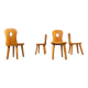 Vintage brutalist dining chairs set of 4 - 1960s