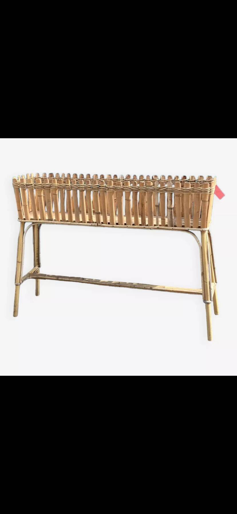 Large vintage bamboo planter