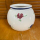 Pair of antique st clément round vases white ceramic flower decor vintage
