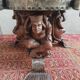 Jean-Maurice Rothschild (1902-1998) Table basse bois sculpté fer forgé et marbre