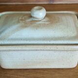 Vintage stoneware butter dish Village CNP with lid