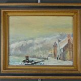 Painting “Under the Snow”, signed J.J Duboc – 1980