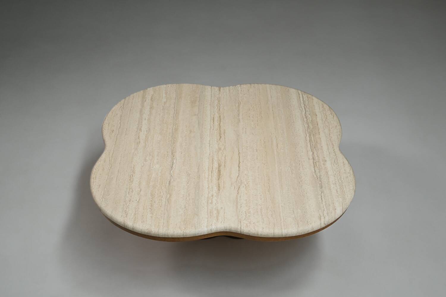 Travertine clover coffee table, 1970s Italy.