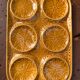 Vintage ochre earthenware artichoke dish, 6 compartments, relief flowers.