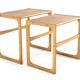 Ensemble de 2 tables gigognes en chêne - design danois - moderne du milieu du siècle