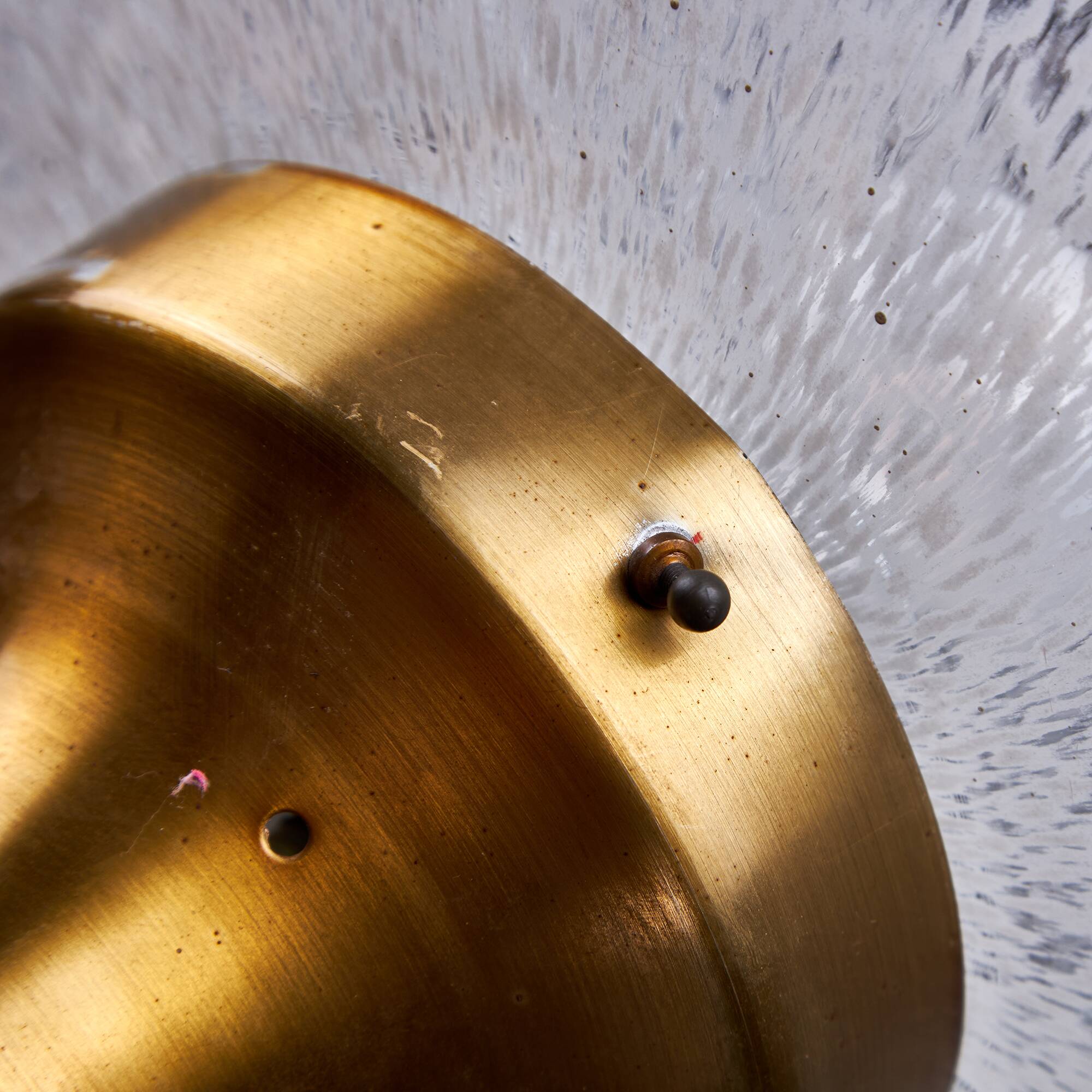 Lampe de table avec base en laiton et verre de Murano