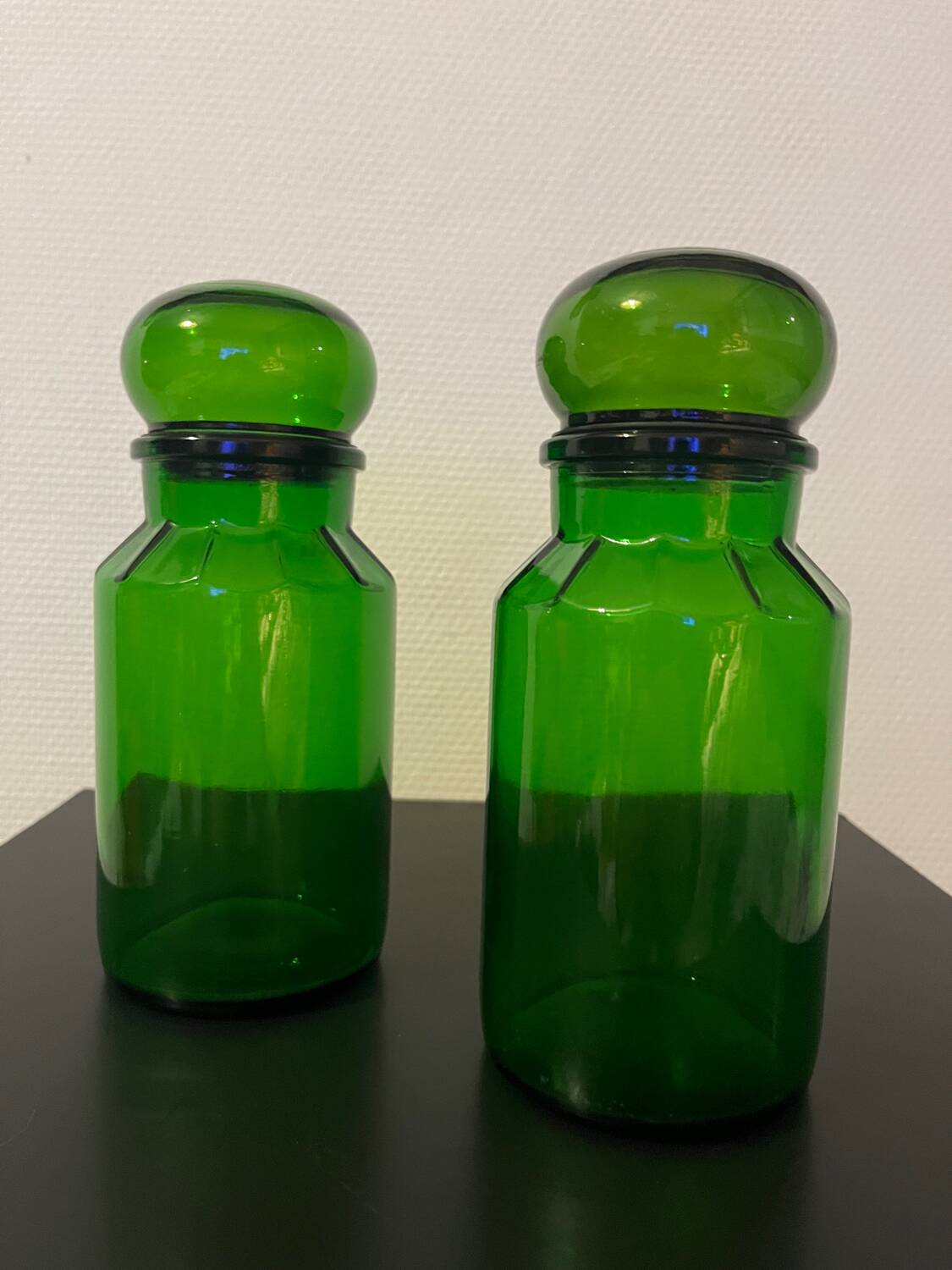 Pair of glass jars