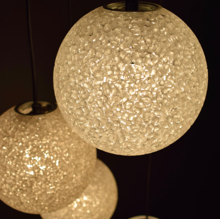 Vintage five-globe ceiling lamp 1960