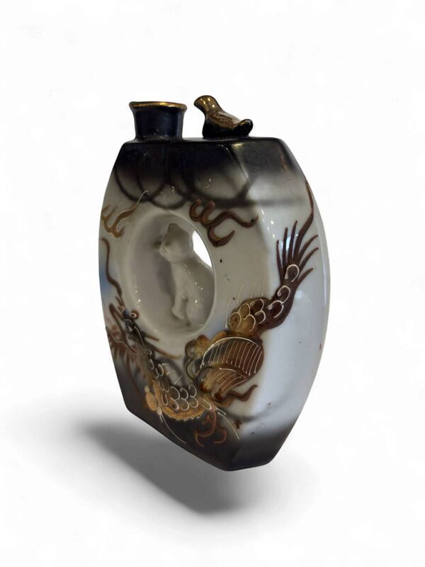Vase en porcelaine Japonais Chat Porte-Bonheur