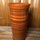 Old soulaines vase france ceramic brown & orange vintage #a393