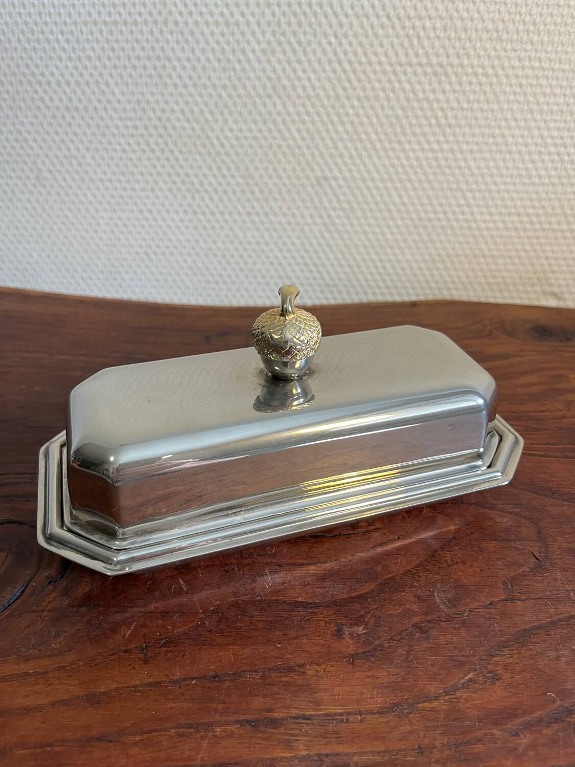 Silver-plated butter dish