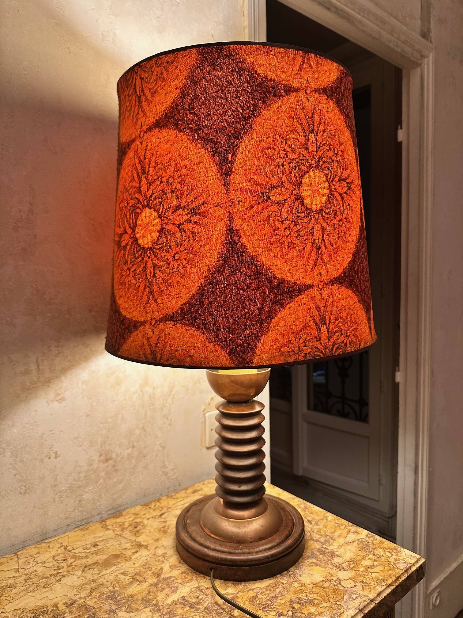 Vintage lamp with retro shade