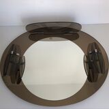 Lupi Cristal Luxor mirror with 2 integrated wall lights and shelf